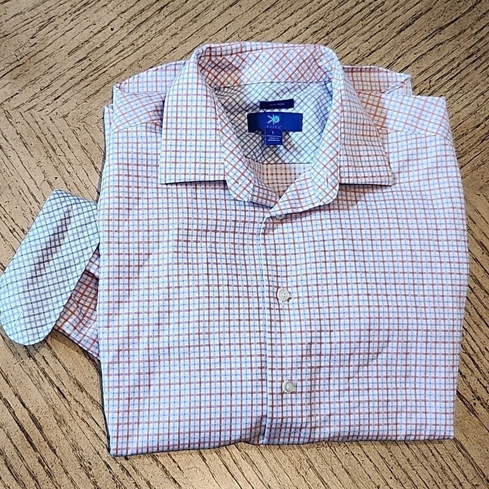 Mens non-iron dress shirt size L Egara